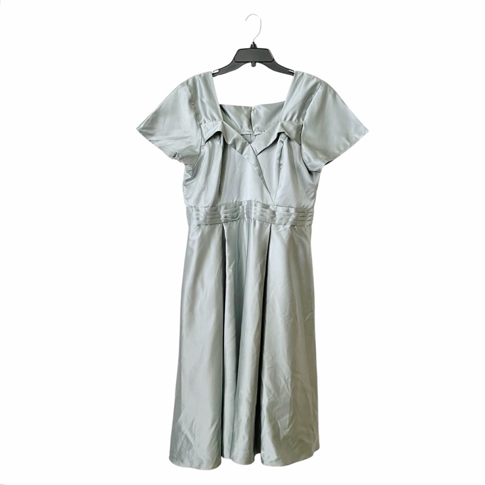 Oleg Cassini Bridesmaid's Dress Women's Size 14W Pistachio Green Fit Flare Midi